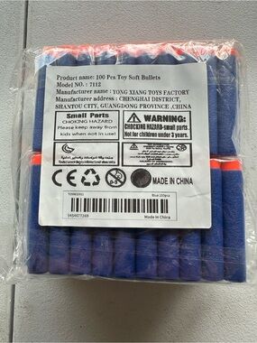 Blue Foam Toy Bullets - Pack of 100